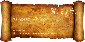 Mingesz Áron névjegykártya